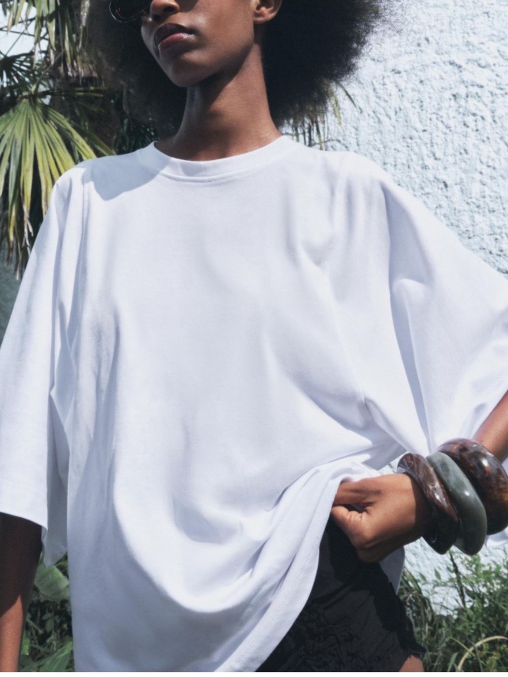 Zara Oversized KIMONO SLEEVE COTTON T-SHIRT